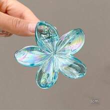 1pc Custom Shiny Frosted Bougainvillea Hair Clip, Soft Flower Hair Accessory For Summer Vacation - Multicolor - View 10