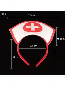 7件套护士服装套装，包括头带、听诊器、医疗包和化妆道具，适合节日派对表演。 - 彩色 - 查看 4