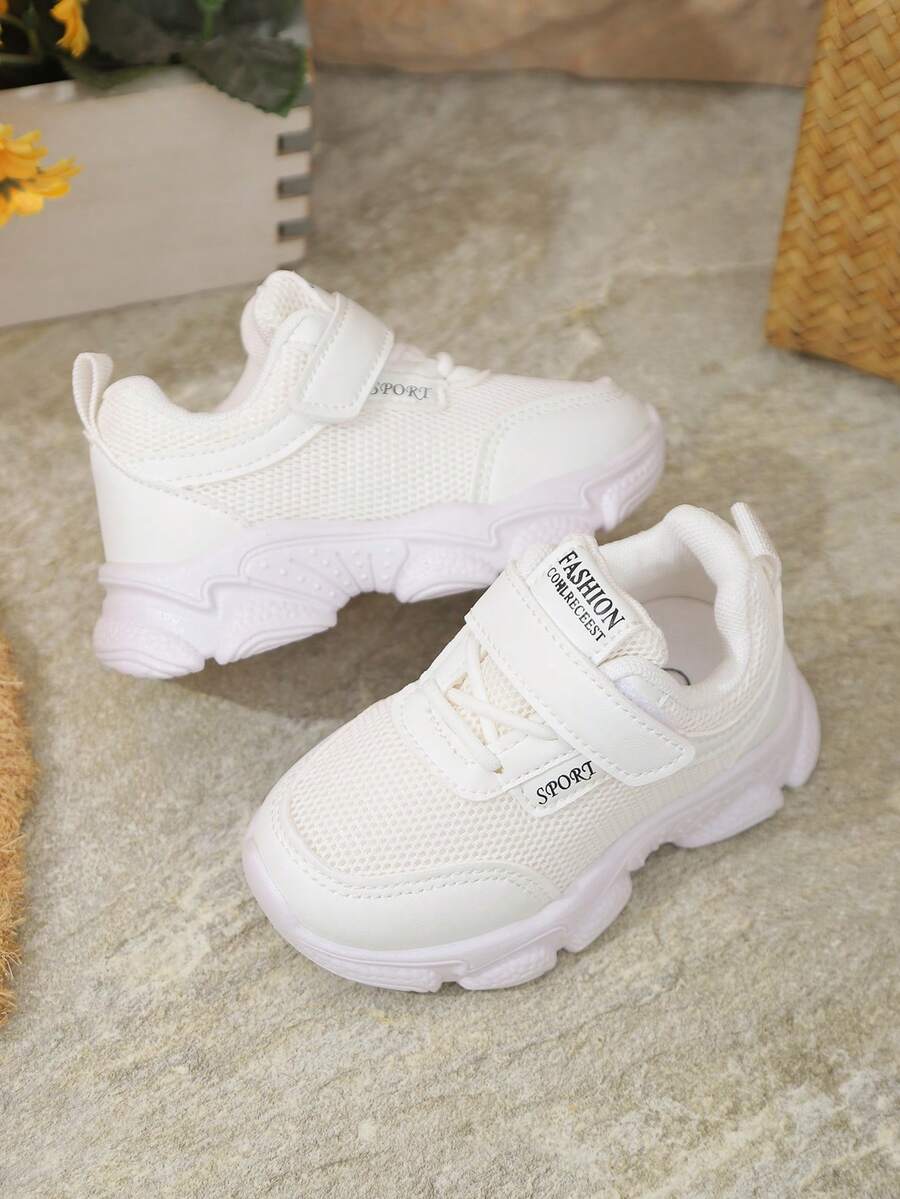 زوج واحد من أحذية الرياضة اليومية للأطفال، أحذية المشي للأطفال الصغار، لون أحادي، مقاوم للروائح الكريهة، شبكة تنفس، قطع من جلد البولي يوريثان، منخفضة الأعلى، خطاف وحلقة، للشارع والمدرسة والابتدائية للأولاد والبنات، أحذية رياضية، خفيفة الوزن، أحذية الجري الخارجية