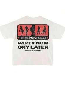 [High Quality Men's And Women's T-Shirts]Cartoon Lips Y2K Style Directional Printing (220g Cotton-Shirt) Cotton-Shirt - Soft, Breathable,% Cotton Fabric - Comfortable And Energetic Summer Street Style Short Sleeved-Shirt, Cool Design Retro Summer Men's Daily Wear-Shirt-- | Exquisite Design |   Loose And Comfortable |   Easy To Match | - 白色 - 查看 3