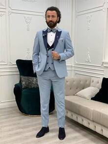 2026 Men's Casual Blazer & Pant Set  Men's Tuxedo Suit 3 Piece Slim Fit Suit For Men Tuxedo For Men Wedding Party Dinner Prom Relaxed Stretch Fit For Smart Casual Events - Màu Đỏ Sâu - Xem 4