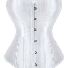 Strapless Vintage Silk Bodysuit Front Lace Tight Non-Stretch Polyester Women Apparel For Adult Carnival Costume Occasions - 白色 - 查看 1