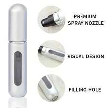 5ml Refillable Perfume Atomizer Spray Bottle, Single Pack, Shiny Pink Fragrance Bottle Sprayer Pump Storage Container For Travel, Living Room, Bedroom, Bathroom Home Decor, Wedding, Party, Birthday, Men's Gift, Mom Dad Friend, New Year, Accessory, Fun Gift - Multicolor - View 4