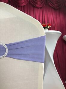 50PCS Lycra/Spandex/Stretch/Elastic Chair Cover Sashes/Bands/Bows/Ties For Decorating Graduation, Birthday, Wedding, Bridal Shower, Baby Shower, Barbecue, Buffet, Christmas, Decorative Birthday Parties Ceremony Folding Chairs Tablecloth Table Cover Linen Backdrop Carpet Flower Decoration - Light Purple - 查看 11