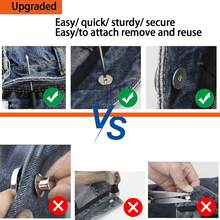 11pcs Denim Jeans Buttons, 17mm Metal Jeans Buttons Snap Fasteners Replacement Kit With Screwdriver, Easy Installation And Reusable - Bronze - View 6