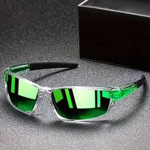 Punk Futuristic Fashion Large Frame Sunglasses, Colorblock, Suitable For Sports, Commuting, Fishing, Unisex, All Seasons