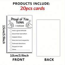 20 Pcs Minimalist Recognition Proud Of You Recognition Cards Minimalist Black & White Paper Employee, Worker, Student, Teacher Appreciation, Christmas Day, New Year's Day, Boxing Day, Halloween, Thanksgiving, Weddings