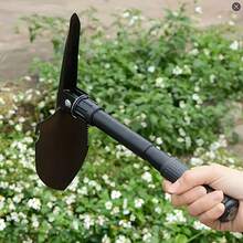 4-In-1 Multifunctional Folding Shovel For Outdoor Survival And Camping - Durable Stainless Steel With Saw, Pickaxe And Bottle Opener