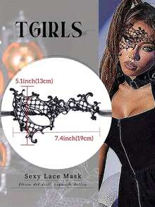 Máscara de encaje sexy para mujer, máscara de fiesta, disfraz de mascarada, accesorios para juegos de roles, utilería para actuaciones, adecuada para uso diario, bailes de máscaras, Halloween, decoraciones para fiestas de Navidad, regalo perfecto para familiares y amigos