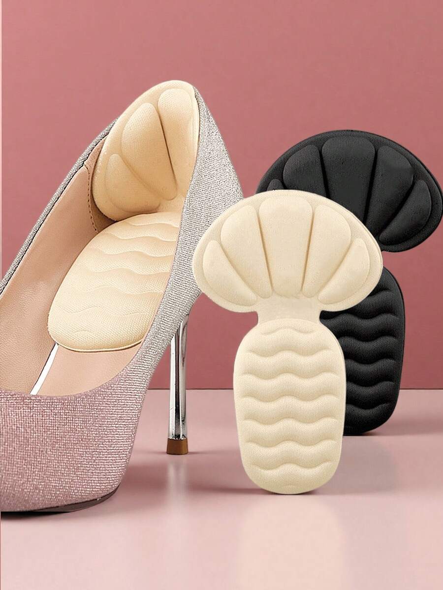 QKC 1双女式高跟鞋缓冲垫，适用于宽松鞋型，配有可调节鞋跟垫，适合鞋码较大的男士和女士。缓冲垫可提升鞋子的贴合度和舒适度，有效防止鞋跟滑落和起水泡，适用于女士高跟鞋和男士运动鞋。 - 米色 - 查看 1