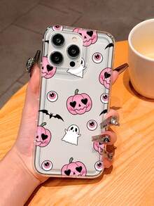 1pc Halloween Pumpkin Ghost Pattern Print Soft Anti-Fall Phone Case Compatible With IPhone 13/11/17/16/14/15/15pro/15 Plus/15 Promax/7plus/8plus/X/Xs Max/Xr/11pro/12pro/13pro/14pro/12mini/13mini/11promax/12promax/13promax/14promax/14plus/17pro/17Air/6/6s Plus/7/8/16Pro/16plus/16promax/Se2/17promax&Compatible With Samsung Galaxy/A54/A14/A12/A13/A15/A32/A33/A24/A52S/S20/S21/S22/S23/S24/S23Plus/S24ultra/S25/A15/A33/A23 - Multicolor - View 2