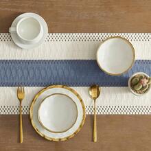 1pc Bohemian Style Tassel Table Runner, Suitable For Home Decor, Farmhouse, Country Style Dining Table, Living Room Tablecloth - Blue - View 4