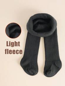 1 双女童保暖羊毛紧身裤 - 纯色和条纹，秋冬舒适，百搭分层婴儿幼儿紧身裤 - 彩色 - 查看 28