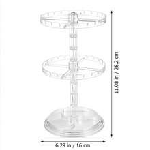 Estante de joyería giratorio de doble capa, estante de exhibición de joyería transparente en forma de árbol, estante de almacenamiento para pendientes y collares, 1. - Transparente - Ver 10