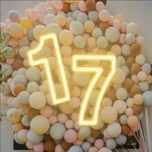 Numero al neon personalizzabile da 0 a 9 - Alimentato tramite USB, luce decorativa da montare a parete per compleanni e occasioni speciali