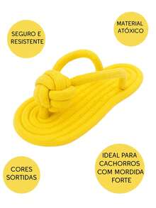 Chinelo de Corda Mordedor Resistente para Cachorro - Multicolorido - Visão 2