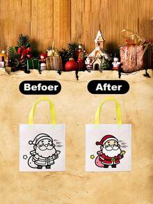 12 pièces - Sacs-cadeaux de Noël, Sacs en tissu non tissé DIY pour fêtes, Lot de grands cadeaux de vacances à mélanger et emballer, Sacs réutilisables à main pour l'art, l'artisanat et les activités en classe