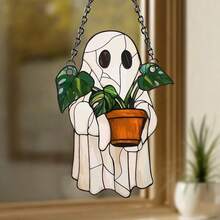 1 件鬼魂捕光器 - 彩色亚克力窗饰，可爱的鬼魂与植物装饰，哥特式捕光器，幽灵家居装饰，万圣节窗饰，鬼屋美学，适用于家庭、卧室、客厅、墙壁装饰（使用前撕掉保护膜，由亚克力制成，不是玻璃）房间装饰卧室装饰万圣节装饰秋季装饰 - 彩色 - 查看 7