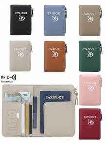 Neuer multifunktionaler RFID Reisepasshalter, Lederoptik Geldbörse, Reisetickethalter, diebstahlsicherer tragbarer Reisepasshalter