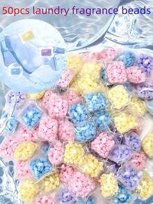 50 pezzi Perle aromaterapiche per bucato - Fragranza a lunga durata, vestiti morbidi, formula concentrata, lavaggio pulito e rinfrescante. Adatto per la cura degli indumenti, può mantenere il profumo degli indumenti a lungo.