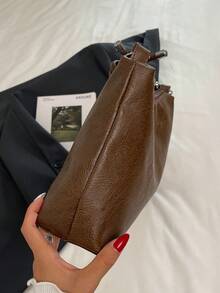 Túi đeo chéo hình lưỡi liềm tối giản, Túi đeo vai đa năng, Túi tote lớn có dây đeo có thể điều chỉnh, Thích hợp cho các bữa tiệc, đi chơi, kỳ nghỉ, mua sắm và sử dụng hàng ngày, Có thể đựng tiền xu, điện thoại, Lý tưởng cho nữ nhân viên văn phòng, sinh viên đại học và người đi làm, Túi đeo vai thanh lịch cho nữ - Cà phê - Xem 7