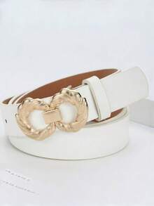 1pc Women's Fashion Versatile Braided Buckle Denim Belt