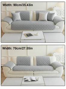 1 chiếc đệm ghế sofa nhung chần bông hình học, phong cách tối giản, lưng chống trượt, thân thiện với thú cưng, mềm mại, đa chức năng, chống bụi bẩn, vỏ bọc ghế sofa trang trí ngày lễ, thích hợp cho tựa lưng, tay vịn, mọi mùa - Màu Xám nhạt - Xem 6