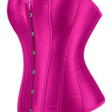 Strapless Vintage Silk Bodysuit Front Lace Tight Non-Stretch Polyester Women Apparel For Adult Carnival Costume Occasions - 橘色 - 查看 3
