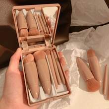 全新五件套彩色化妆刷套装，包含眼影刷、散粉刷和轮廓刷，马卡龙色系，轻巧便携，适合旅行和开学季使用。旅行必备，情人节礼物，价格实惠，旅行化妆刷套装，送给女性的礼物，化妆师的理想之选，专业全套化妆工具。 - 咖啡色 - 查看 7