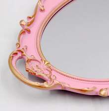 Bedroom Deccor Vintage Small Mirror 14.5 X 10 Inch Oval Pink Wall Mirror - 粉色 - 查看 10