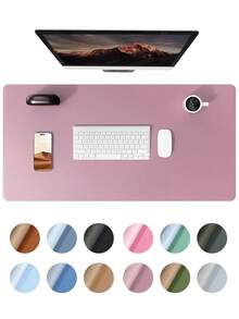 Non-Slip Desk Pad,Mouse Pad,Waterproof PVC Leather Desk Table Protector,Ultra Thin Large Desk Blotter, Easy Clean Laptop Desk Writing Mat For Office Work/Home/Decor(Pink)
