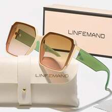 Linfemand Fashion Large Rim Decoration Glasses Women Elegant Glasses Suit Summer Dance Party Holiday Gift - 綠色 - 查看 1