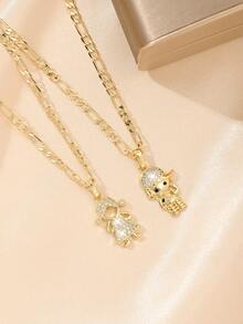 1 Piece Of Exquisite And Elegant Shiny Skirt Girl @ Hip Hop Hat Girl Copper Pendant Copper Inlaid Zirconia Necklace, Suitable For Giving To Girls/Boys/Family/Friends/Versatile/Light Luxury/Party/Banquet/Festival/Christmas/Thanksgiving/Halloween/Gift