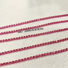 1m/5m (39.37in/196.85in) Colorful Rhinestone Chain, Crystal Rhinestone Dense Chain, Gold Base Copper Claw Hand-Sewn Embroidery Trim, DIY Clothing, Wedding Dress Decoration, Glass Rhinestone Jewelry Accessories, Multiple Colors Available - Multicolor - View 5