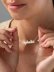 Customized Stainless Steel Name Necklace - Handmade Cursive/Regular Script Font, Mother's Day, Birthday, Christmas Gift, Durable Versatile Accessory, Suitable For All Occasions,New Year Glamour