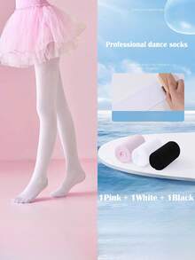 1 szt./3 szt. białe rajstopy do tańca o wysokiej gęstości, antypoślizgowe, odpowiednie dla dzieci w wieku 2-16 lat