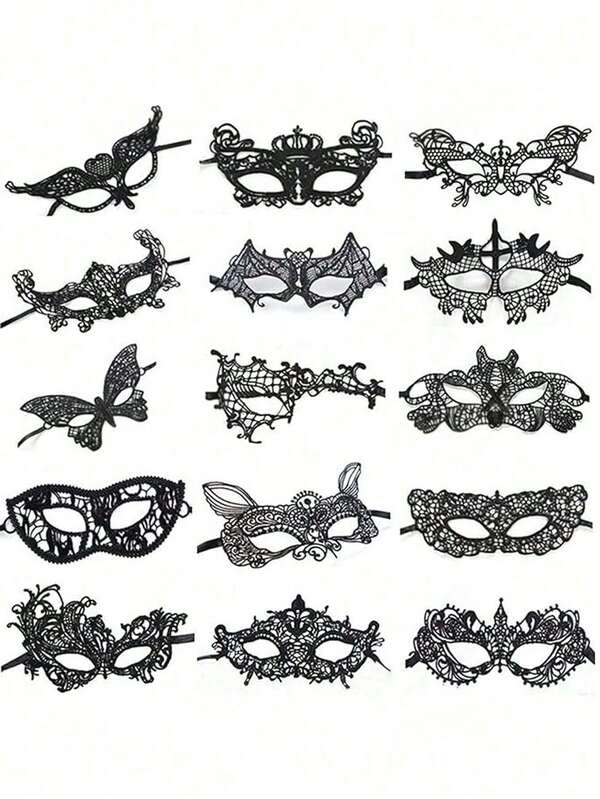 8pcs Lace Masks, Soft & Skin-Friendly Sexy Masks For Masquerade Party Performance