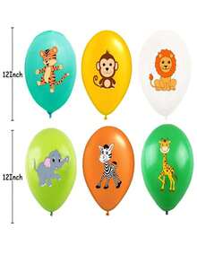 10pcs Mixed Styles 12inch Jungle Wild Animal Latex Balloons Birthday Party Decorations Jungle Party Animal Balloons