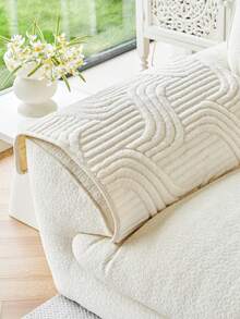 1 件毛绒加厚沙发垫套，现代简约防滑保暖沙发座垫，防尘可洗沙发套，柔软防褪色，宠物友好，适合 L 型沙发和 1/2/3/4 座沙发，适用于卧室、办公室、客厅 - 米色 - 查看 10