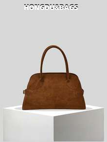 Fashionable New Women's Handbag Tote Bag, Large Capacity, Simple Vintage Solid Color Suede Strap Decoration, Simple Elegant Popular Mature High-Quality Suitable For Travel, Shopping, Commuting, Versatile