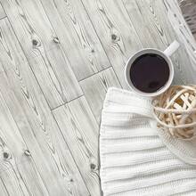 12/24/36 piezas Baldosas de piso de grano de madera gris y blanco impermeables y antideslizantes, pegatinas de piso de PVC, adecuadas para cocina, baño, sala de estar, renovación, patrón a rayas de moda, uso en interiores, decoración de pared con impresión de arte rectangular