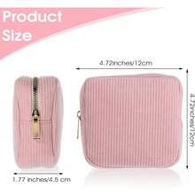 Menstrual Bags For Teen Girls, Corduroy Sanitary Napkin Storage Bag Mini Makeup Pouch Portable Period Pouch With Zipper Sanitary Pads Bag Tampons Holder For Purse First Period Women