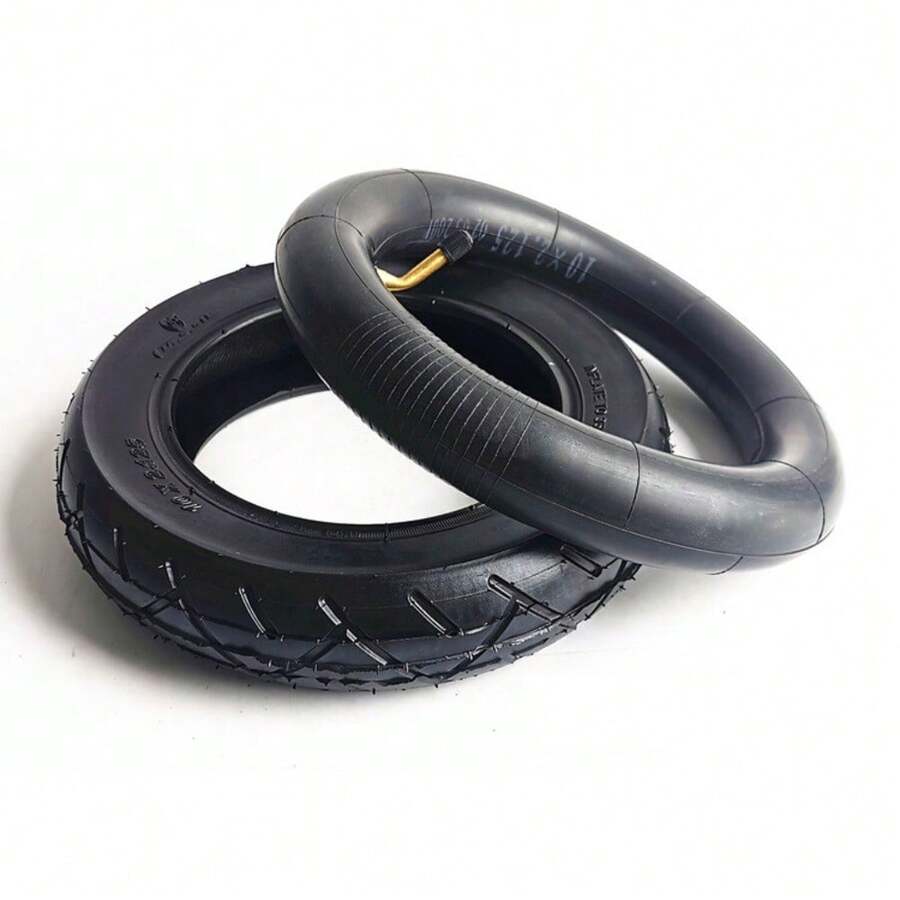 2X 10X2.125 Inner Tube And Tyre Pure Air Pro Decent Or Riley 10"2.125 Bent Valve - Black - View 1