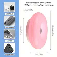 1 Đèn trang trí Donut - Có thể sạc lại/cấp nguồn qua USB, 3 màu thay đổi, sử dụng kép làm đèn bàn/đèn tường, đèn ngủ trang trí phòng ngủ, trang trí phòng khách - Thích hợp cho hành lang, đầu giường, phòng đọc sách - Nhiều màu - Xem 10