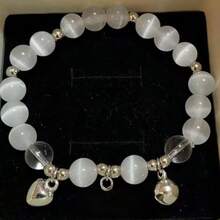 Gifts For Women-1 Piece Minimalist Good Luck Bracelet - Dainty Beaded Jewelry For Women, Ideal For Daily Wear/Work, Elastic String & One Size Fits All - 白色 - 查看 4