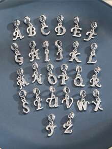 1pc A To Z Letter Charms Bead For Bracelet / Necklace / Pendant Diy, Personalized Initial Alphabet Jewelry