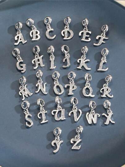 1pc A To Z Letter Charms Bead For Bracelet / Necklace / Pendant Diy, Personalized Initial Alphabet Jewelry