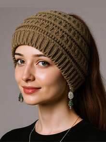 1pc Unisex Fluffy Ear Hat, Cute & Warm Beanie For Autumn/Winter, Suitable For Daily Use, Ear Protection, Hair Band