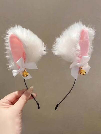 1 chiếc băng đô tai mèo trắng mềm mại cho nữ, băng đô tai thỏ dễ thương, thiết kế tối giản thanh lịch, đa năng cho sử dụng hàng ngày, ngoài trời, bãi biển, tiệc tùng, trang phục thường ngày, tạo kiểu tóc, trang điểm, phụ kiện tóc, băng đô, phụ kiện làm đẹp tại nhà