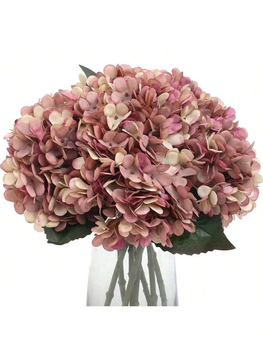 1/3/6/80支装仿真绣球花束，假花植物，房间装饰，秋季装饰，花园秋季装饰，餐桌摆件，生日派对装饰，婚礼花篮，新娘捧花，家居装饰，餐厅，卧室，窗台装饰，花瓶装饰，情人节礼物，新年装饰，户外花园，返校季 - 中紫紅色 - 查看 1